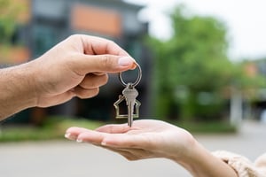 New homeowner getting keys to home